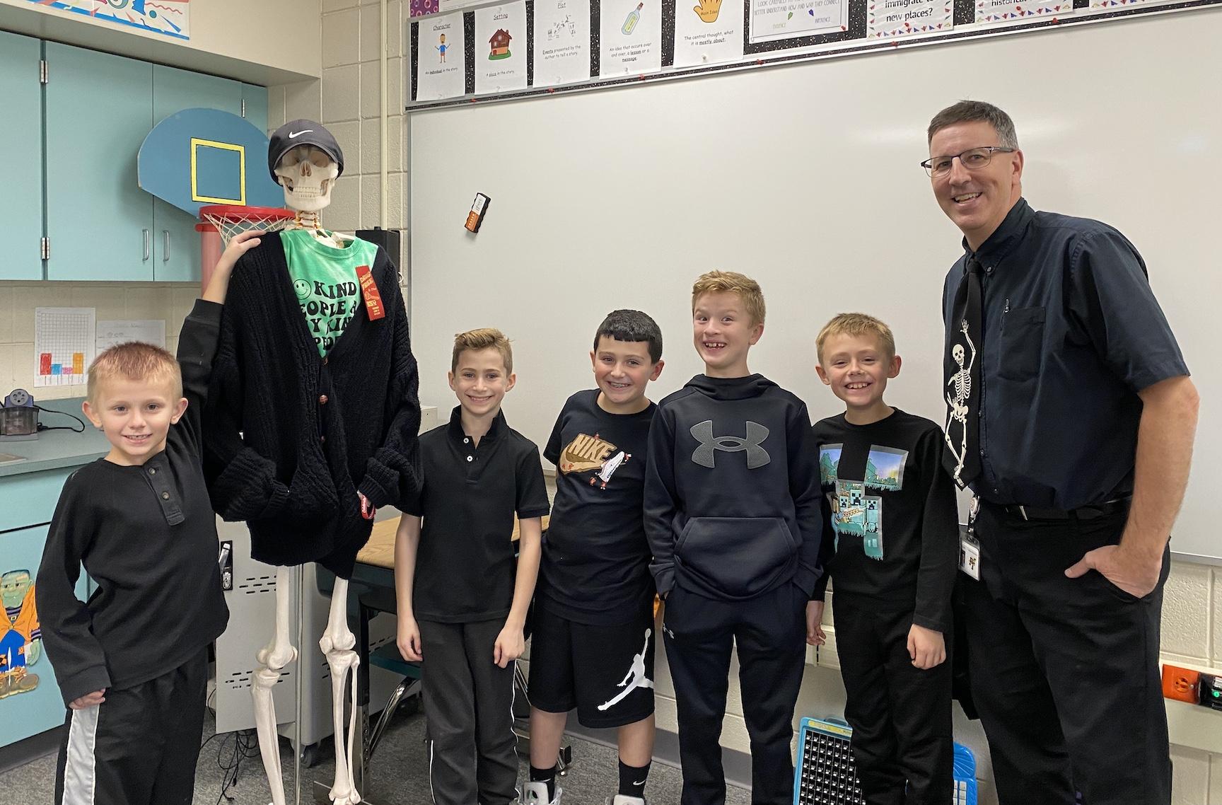 Mr. Bujdos and his students “black out drugs” at Trafford Elementary