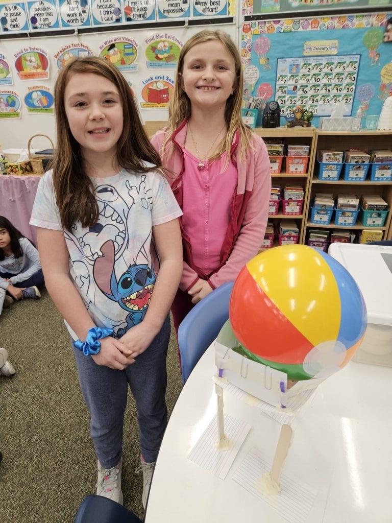3rd-graders Abby Strasser and Liliya Jarzynka partnered up for the challenge